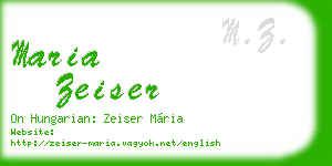 maria zeiser business card